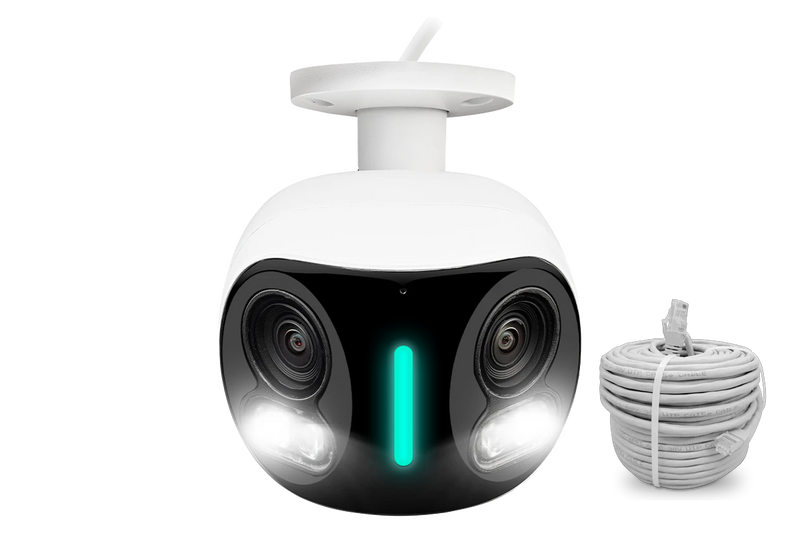 Lorex H20 4K IP Wired Dual Lens Security Camera with Smart Security Lighting and Smart Motion Detection