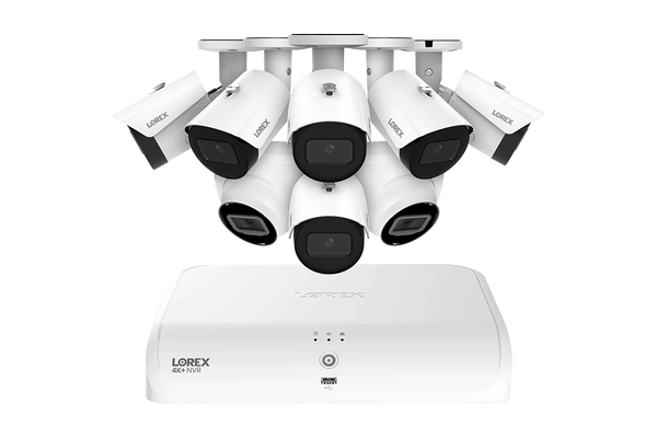 Lorex 4K Fusion 2TB Wired NVR System with Six 4K Bullet Security Cameras and Two 4K Turret Security Cameras