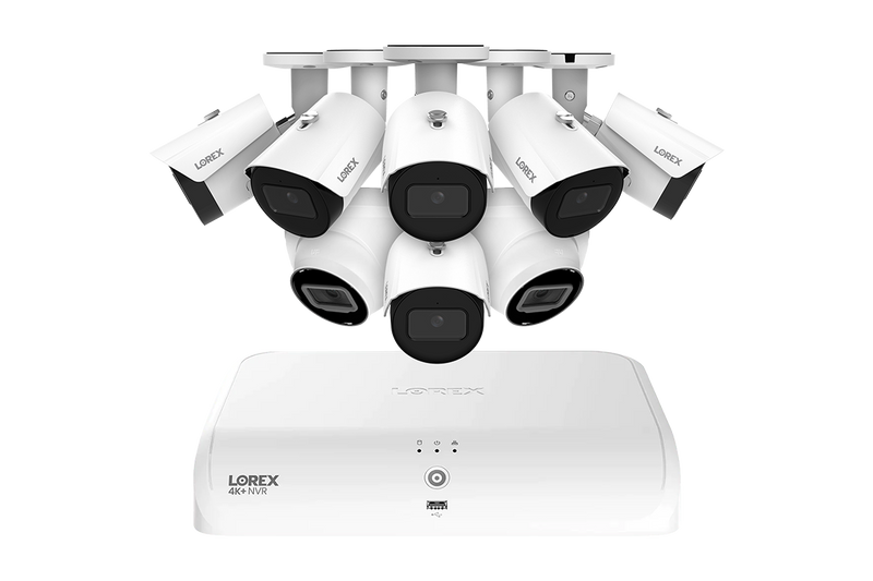 Lorex 4K Fusion 2TB Wired NVR System with Six 4K Bullet Security Cameras and Two 4K Turret Security Cameras