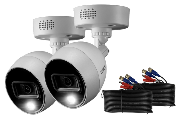 4K Indoor/Outdoor Camera 2-pack with Active Deterrence